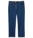 Women's Blue Buttoned Cropped Jeans-4