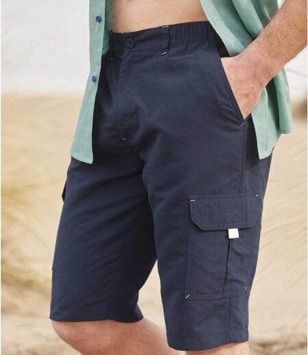 Men's Navy Microfibre Bermuda Shorts