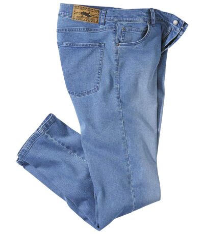Světle modré strečové džíny
