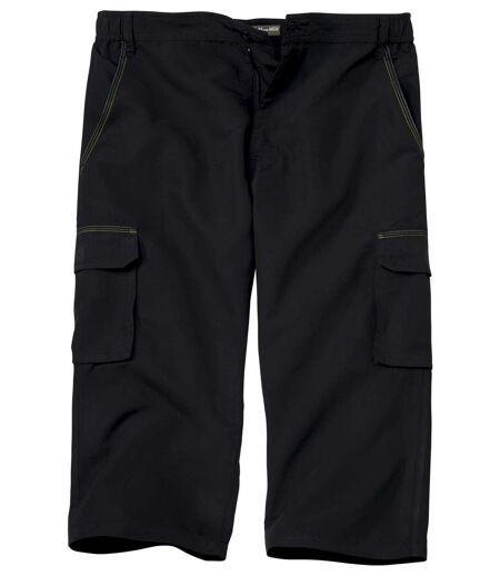 Men's Black Comfortable Cropped  Trousers