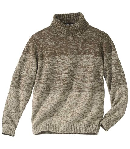 Men's Beige Turtleneck Sweater