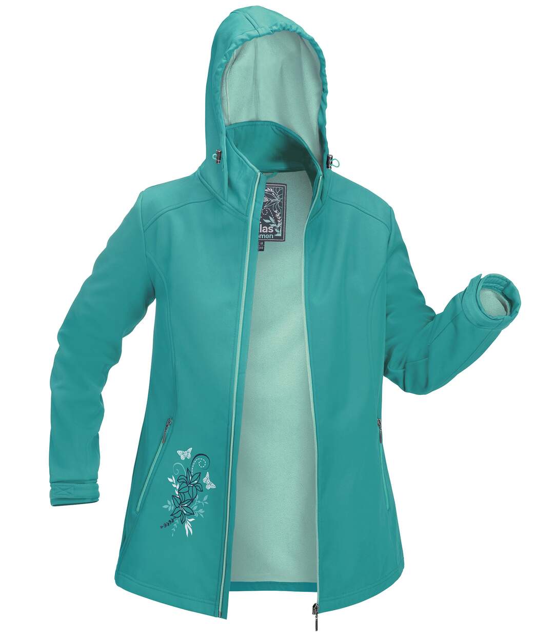 Women's Softshell Hooded Jacket - Green-2