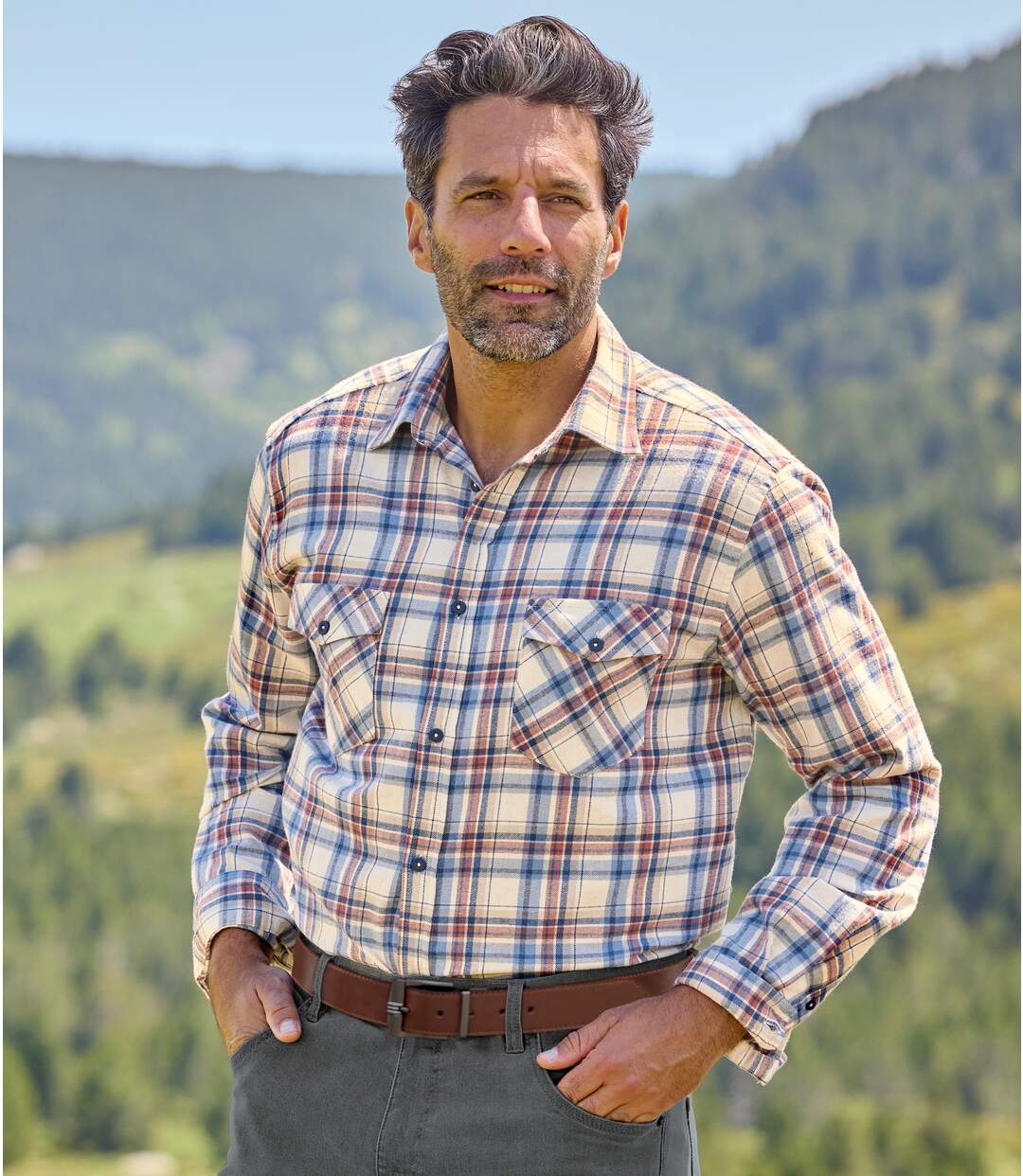Chemise Flanelle à Carreaux Nature-5