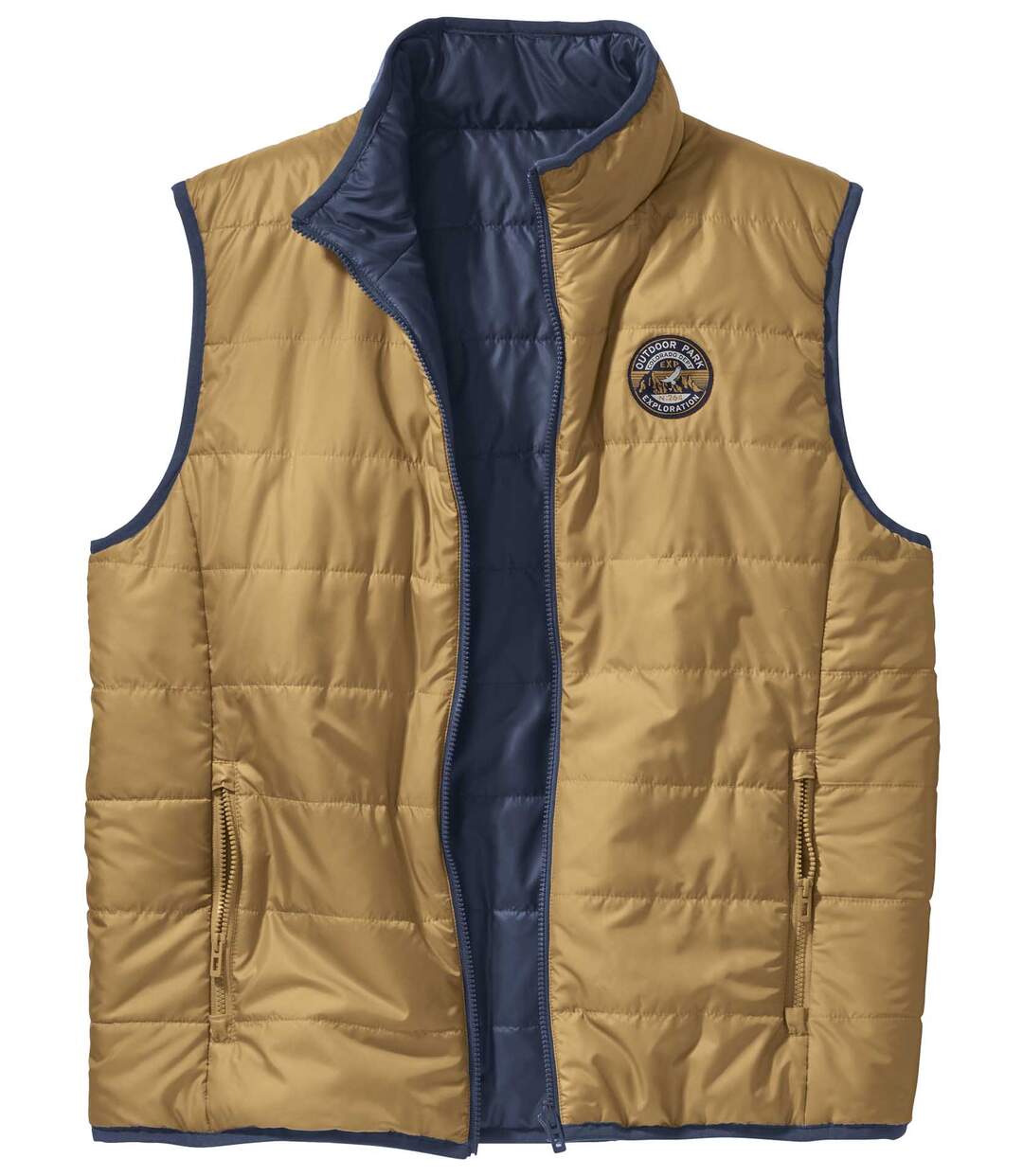 Men's Ochre & Navy Reversible Padded Gilet-2