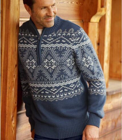 Pletený svetr v norském stylu