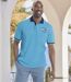 Pack of 2 Men's Nautical Polo Shirts - Turquoise White