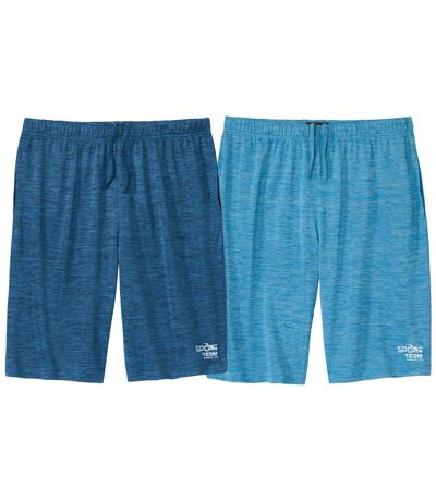 Pack of 2 Men's Sports Shorts - Navy Turquoise