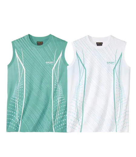 Le Lot de 2 Tee-Shirts Sans Manches Sport