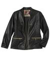 Women's Quilted-Effect Faux Leather Jacket - Black Atlas For Men