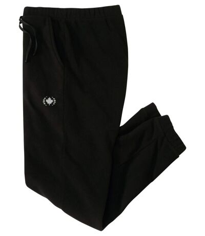 Men's Black Microfleece Joggers - Elasticated Waist