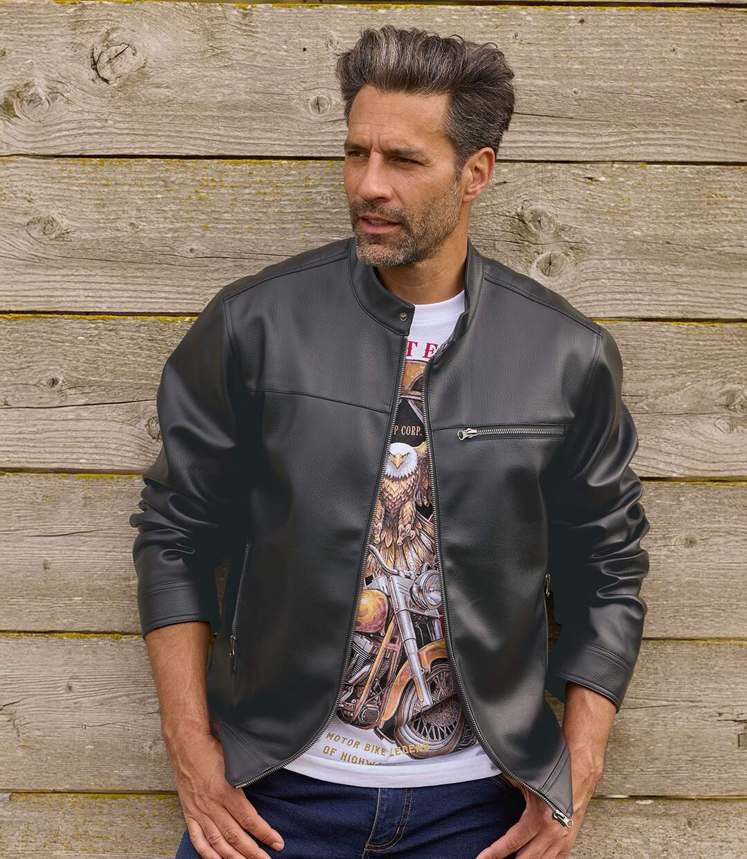 Le Blouson Esprit Biker Noir-3