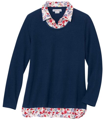 Women's Navy 2-in-1 Jumper