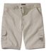 Men's Ecru Summer Cargo Shorts