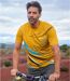 Pack of 3 Men's Sports T-Shirts - Yellow Black Blue 