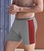 Pack of 2 Men's Comfort Boxer Shorts - Grey Burgundy-1