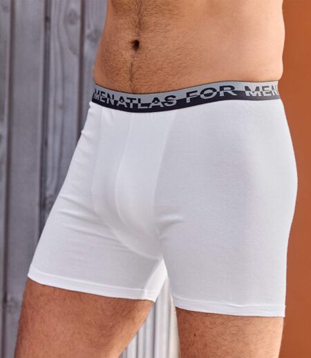 Pack of 2 Men's Stretch Boxer Shorts - White Black