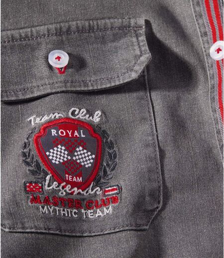 Graues Jeans-Hemd Classic Racing