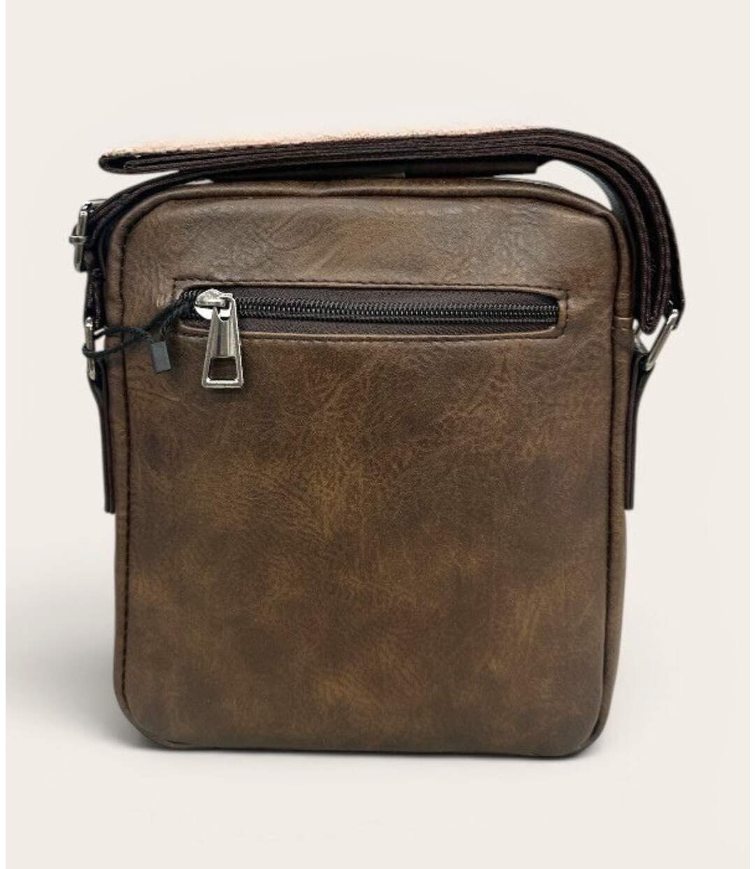 Sacoche en simili cuir marron pour homme - Elégance décontractée - Choix pratique et durable-2