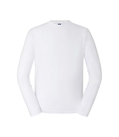 Mens Classic Long-sleeved T-shirt White Russell