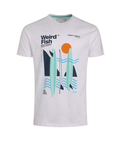 Mens coordinates graphic t-shirt white Weird Fish