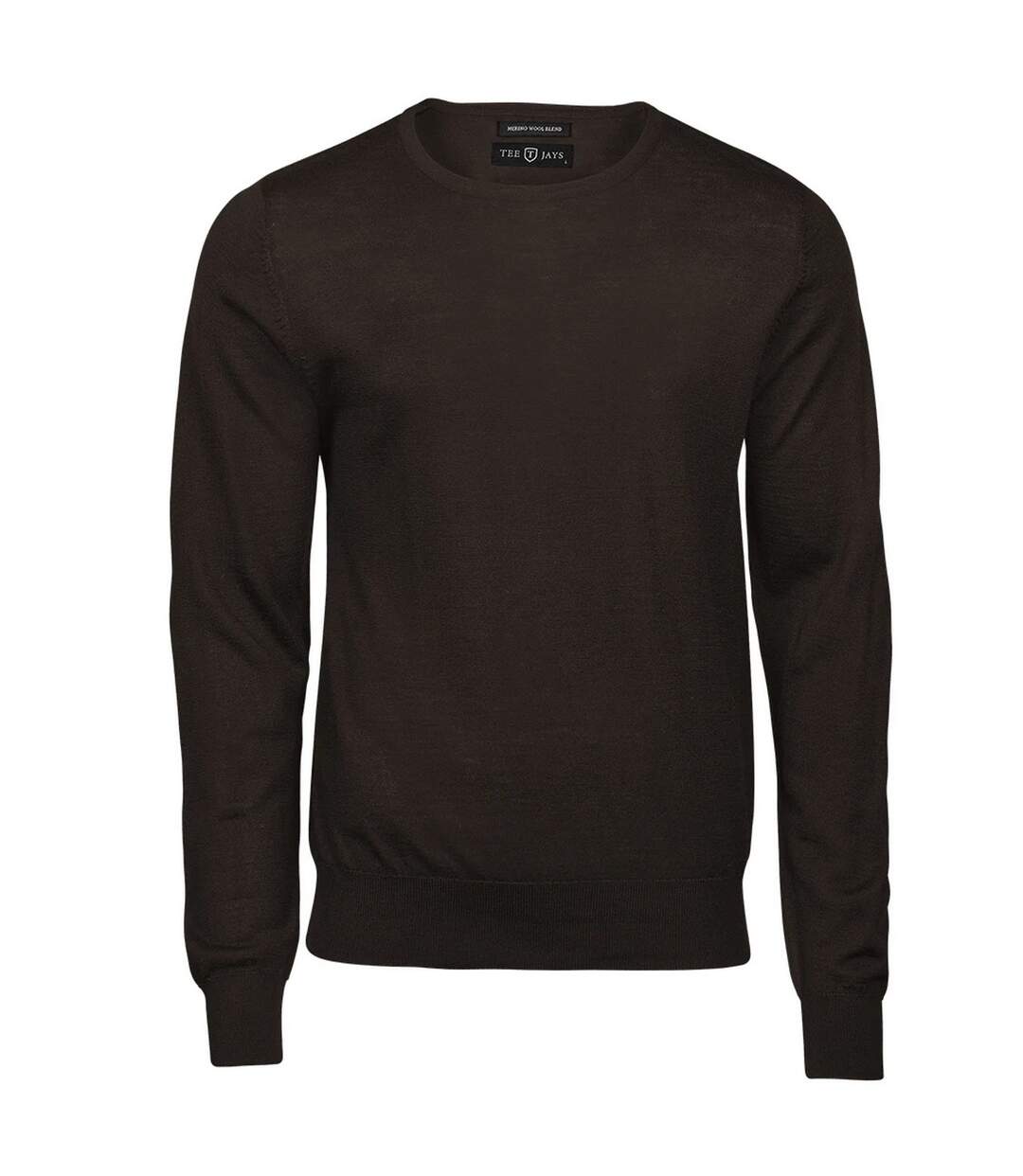 Mens Merino Blend Crew Neck Sweatshirt Mocha Tee Jays-1