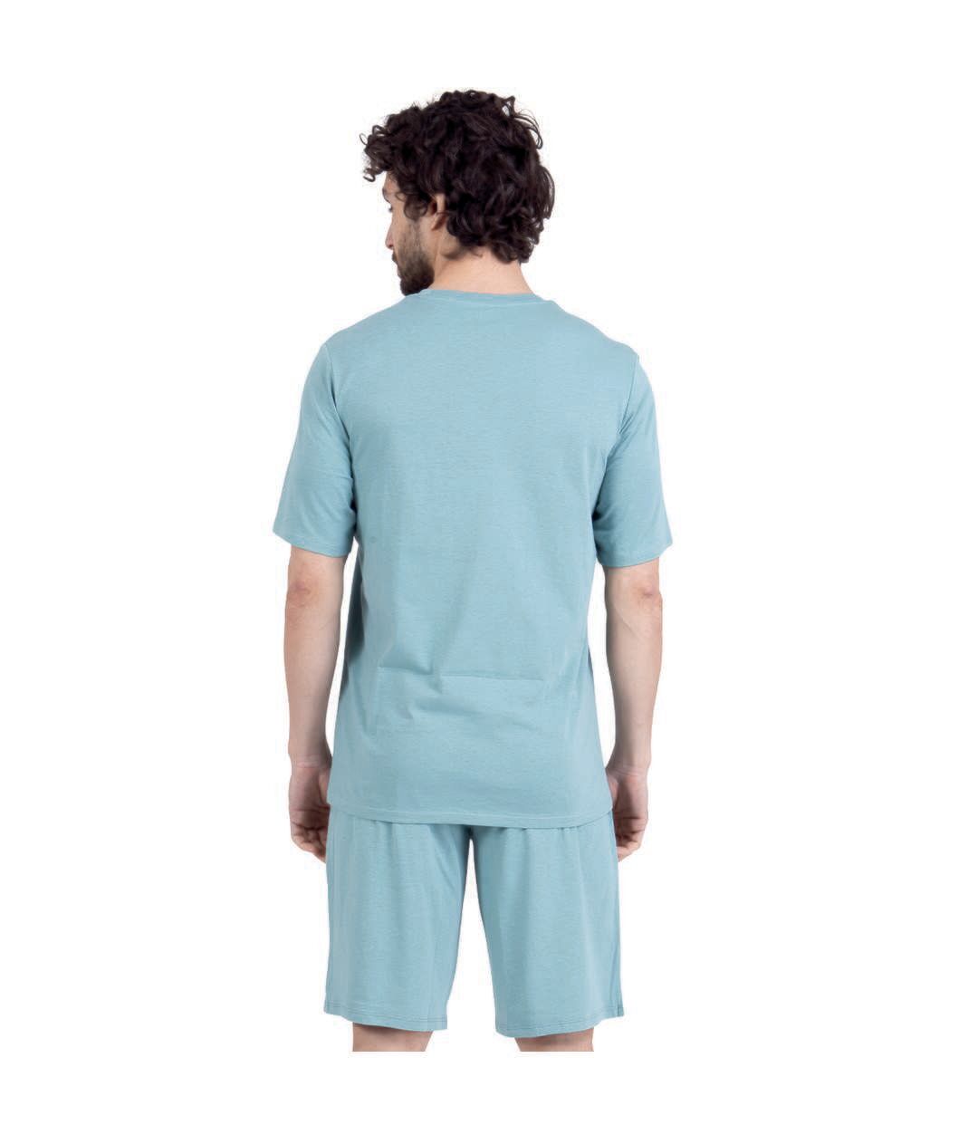 Pyjama court col rond homme Sportswear Athena-3