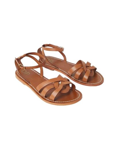 Womens/ladies jaleesa leather woven wide sandals tan Dorothy Perkins