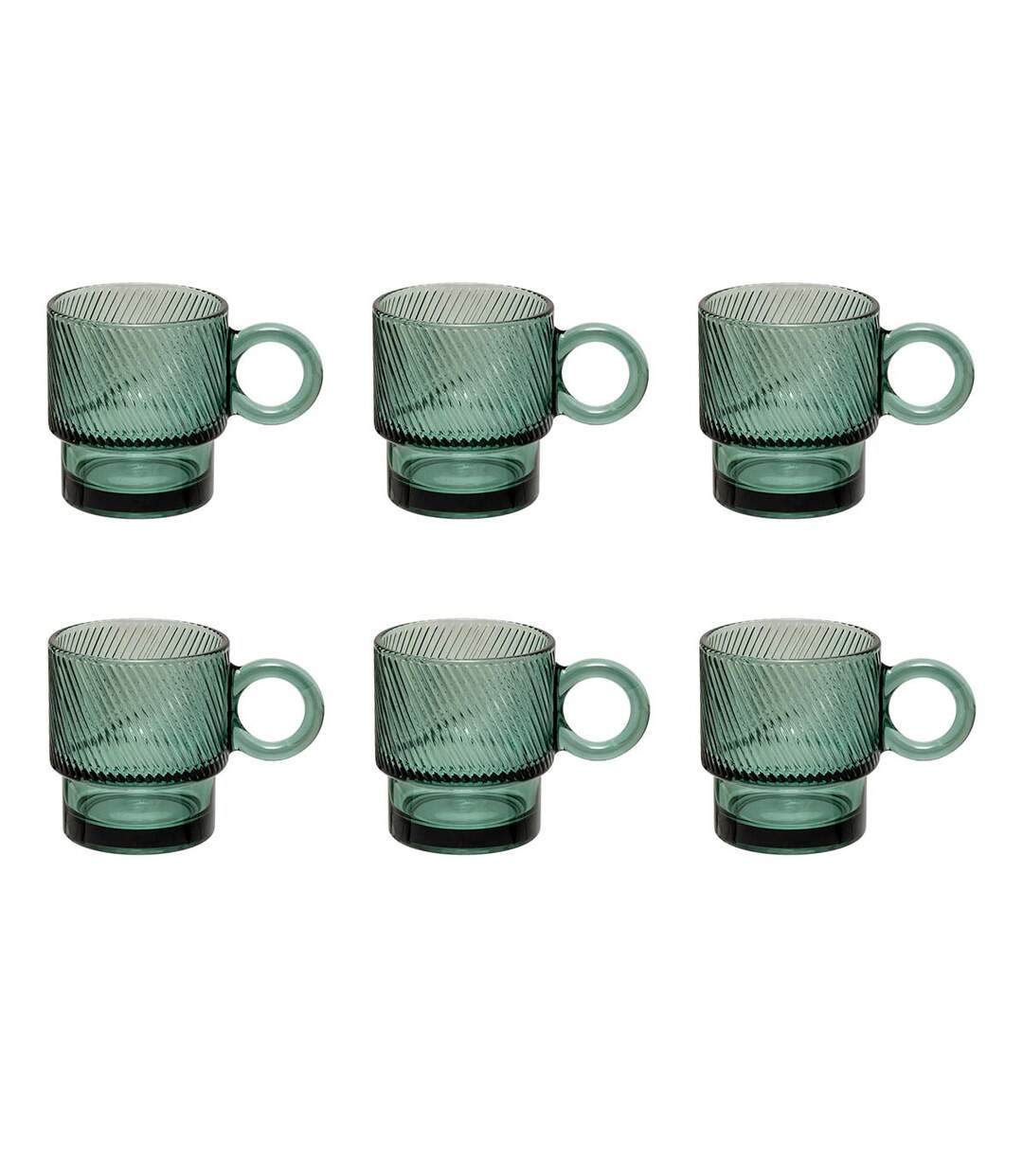 Lot de 6 Mugs en Verre Lorène 30cl Émeraude-1