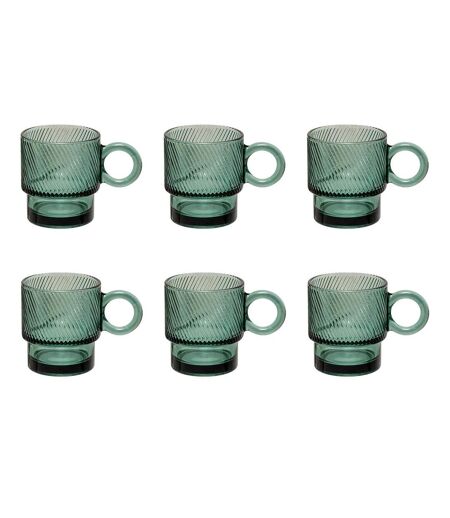 Lot de 6 Mugs en Verre Lorène 30cl Émeraude