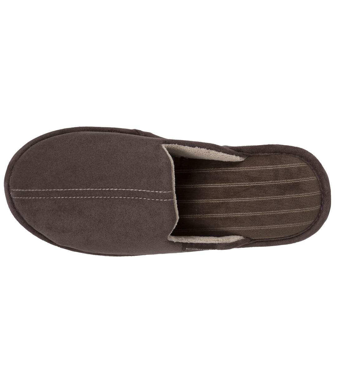 Isotoner Chaussons Mules homme velours, semelle ergonomique, mousse à mémoire forme, design confortable-3
