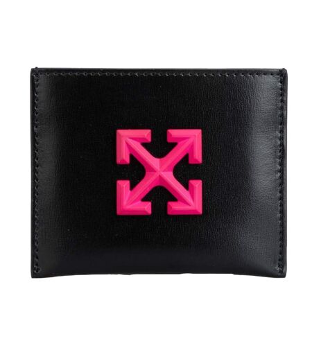 Porte-cartes jitney simple taille unique noir / rose Off White