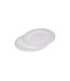 Lot de 6 Assiettes en Plastique Réutilisable Liseré 23cm Blanc & Argent-1