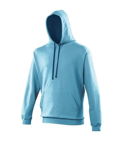 Awdis Varsity Hooded Sweatshirt / Hoodie (Oxford Navy/ Hawaiian Blue) - UTRW165