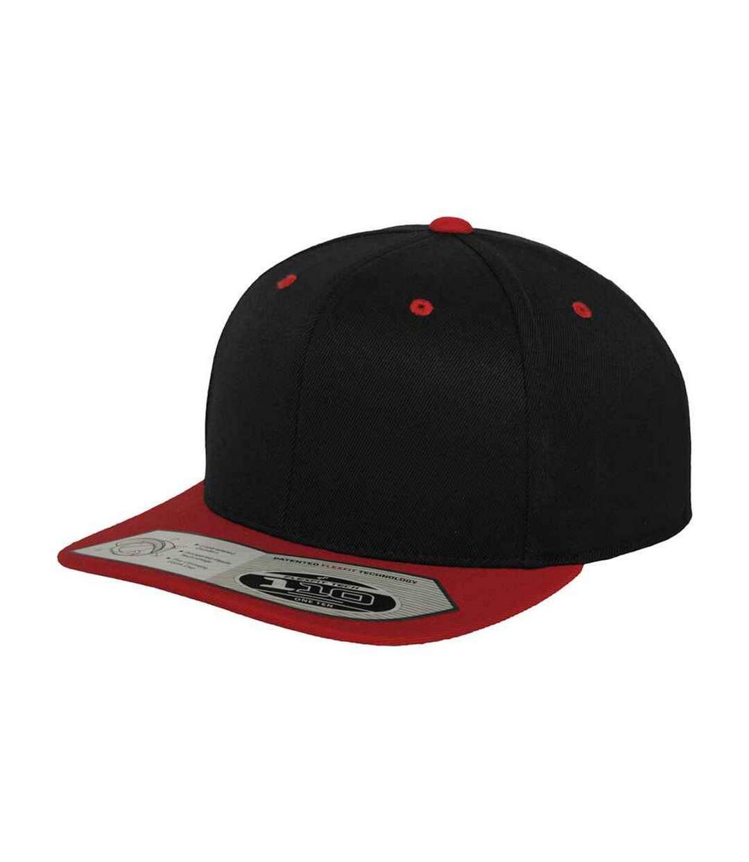 Casquette Ajustable Noir Rouge Yupoong-1