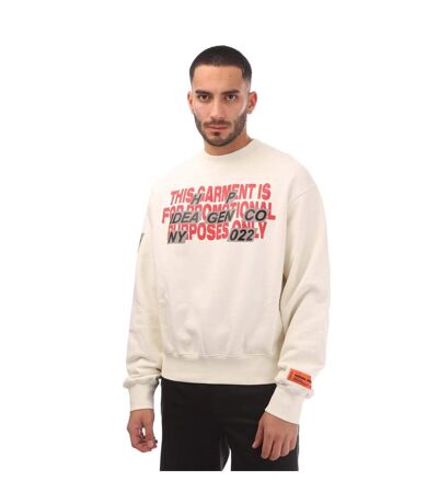 Mens Promo Only Crew Neck Sweatshirt White Red Heron Preston