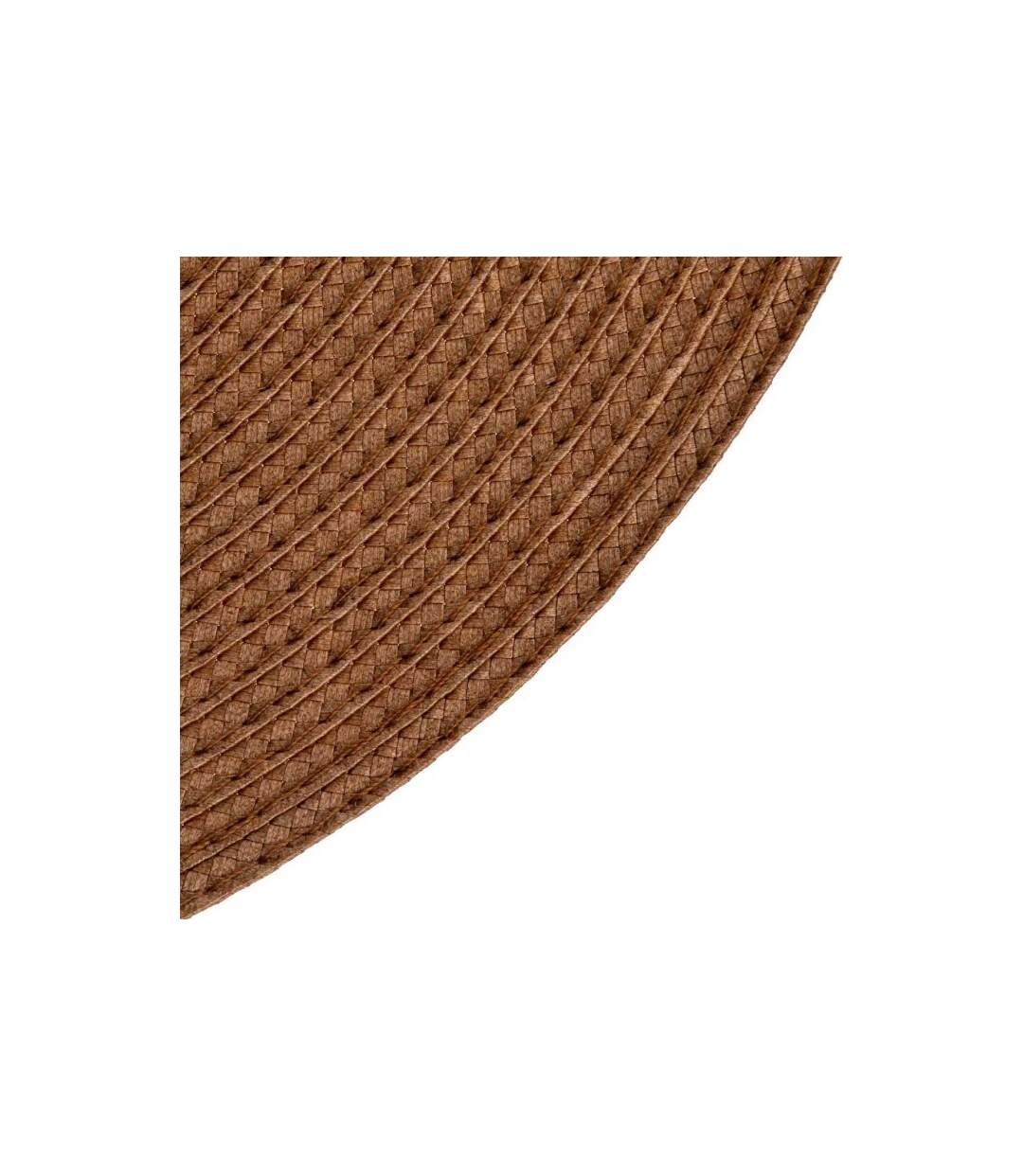 Set de Table Rond Tressé 38cm Camel Foncé-2