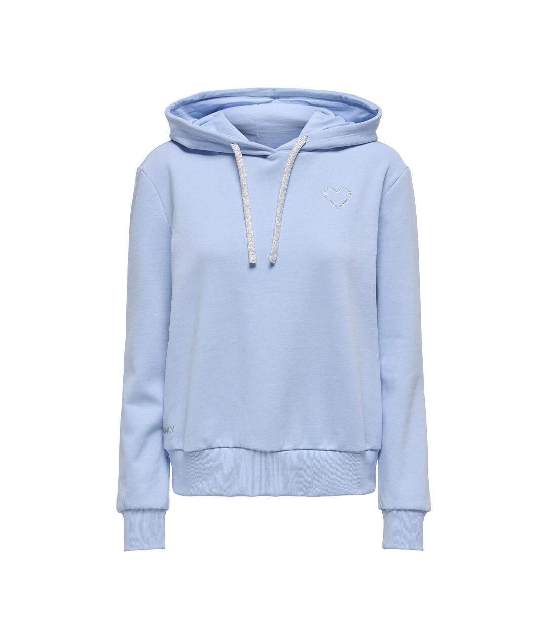 Sweat à capuche bleu clair femme only noli-3