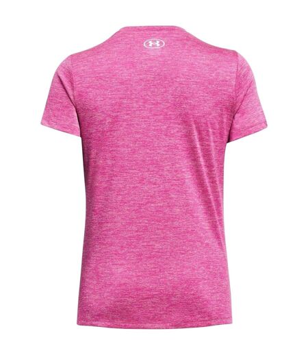 Womens/ladies Twist V Neck Loose Fit T-shirt Hot Pink Under Armour