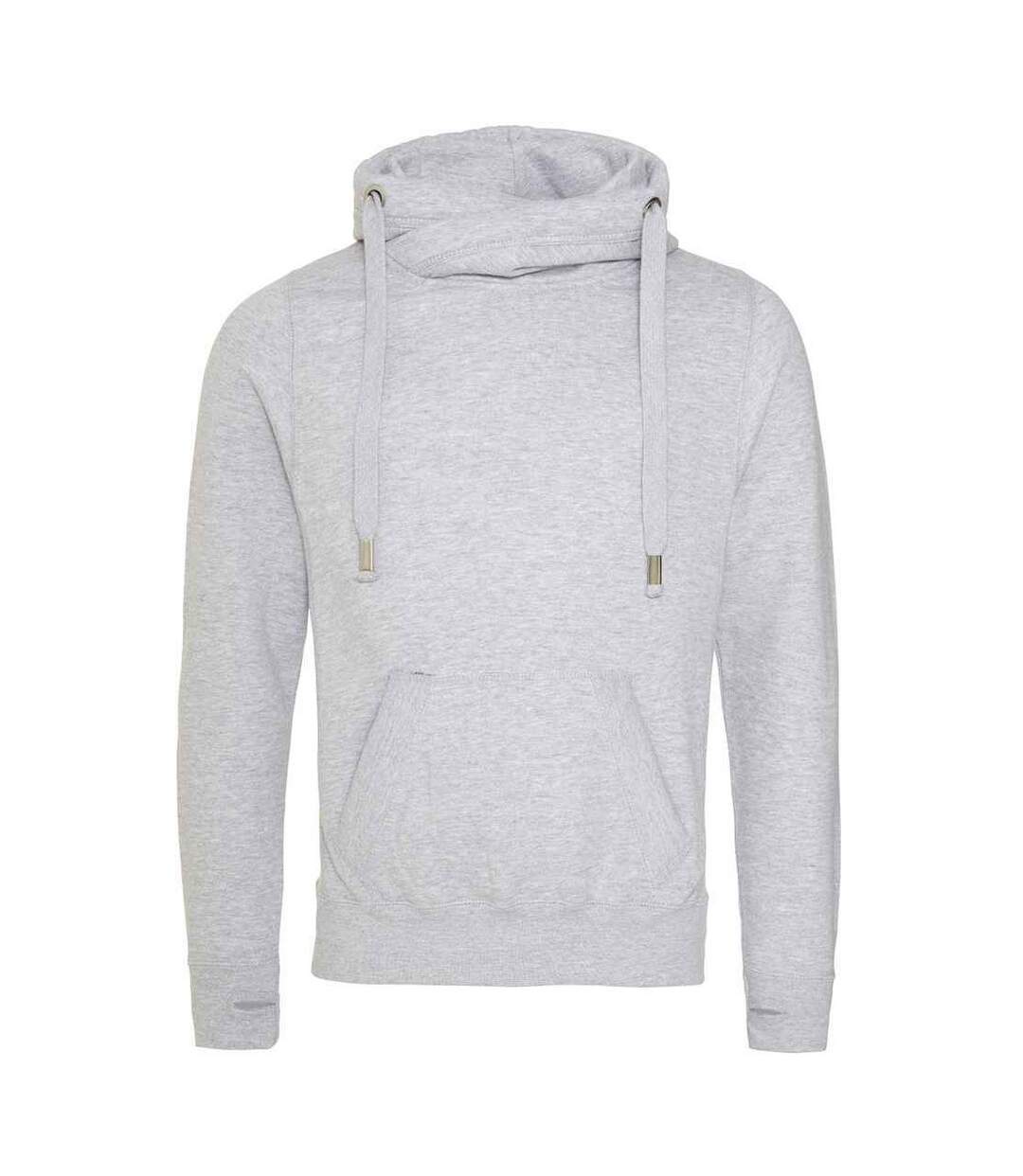 Sweat À Capuche Adulte Gris Chiné Awdis-1