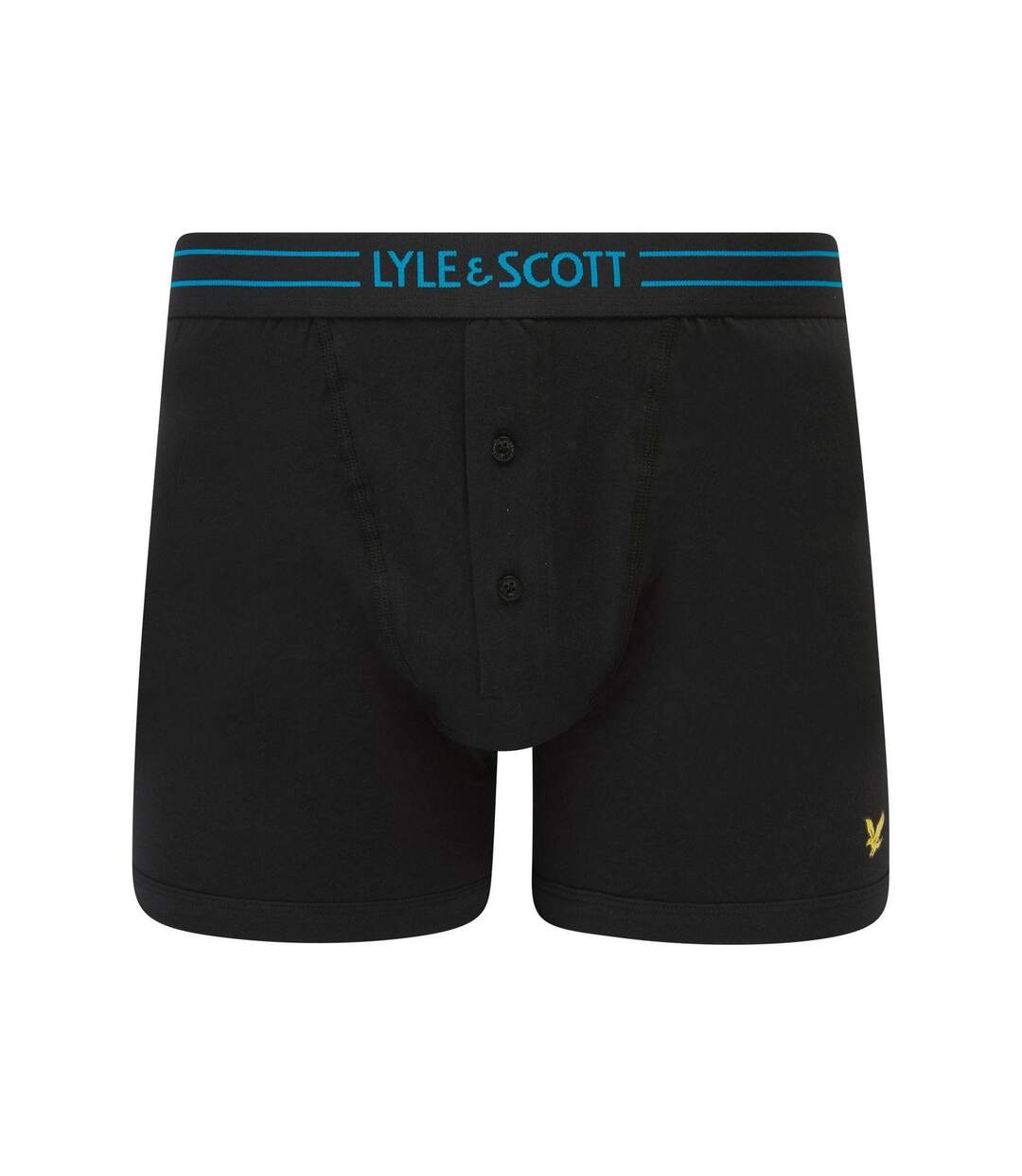Pack Of 3  Mens Lewis Button Fly Boxer Shorts  Black Lyle & Scott-4