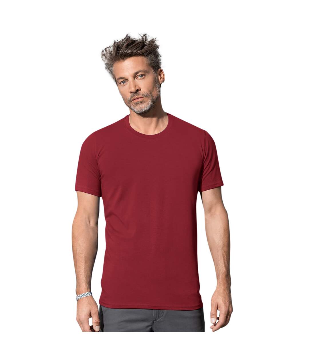 T-shirt homme bordeaux Stedman-2