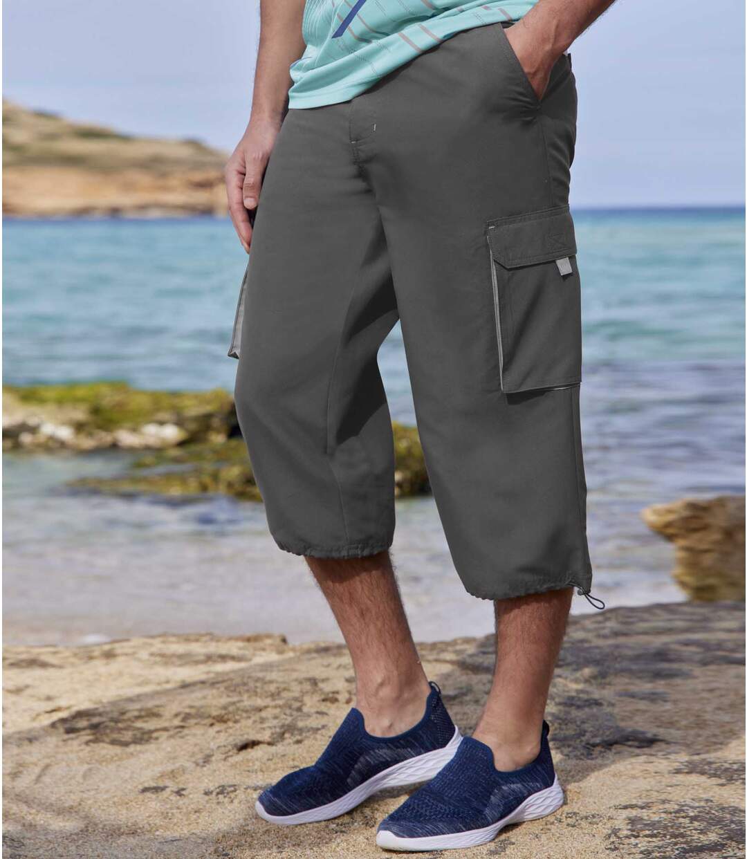 Buy FREE SOLDIER Mens 34 Shorts Casual Capri Pants Trousers Water  Resistant Cargo Shorts for Summer Multi Pockets Work Shorts Online at  desertcartINDIA
