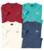 Pack of 4 Men's Cotton T-Shirts - Blue Ecru Burgundy Turquoise