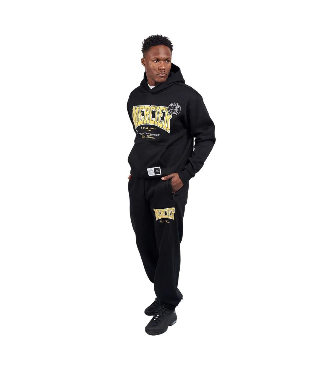 Sweat À Capuche Kansas Homme Noir Jaune Mercier-4
