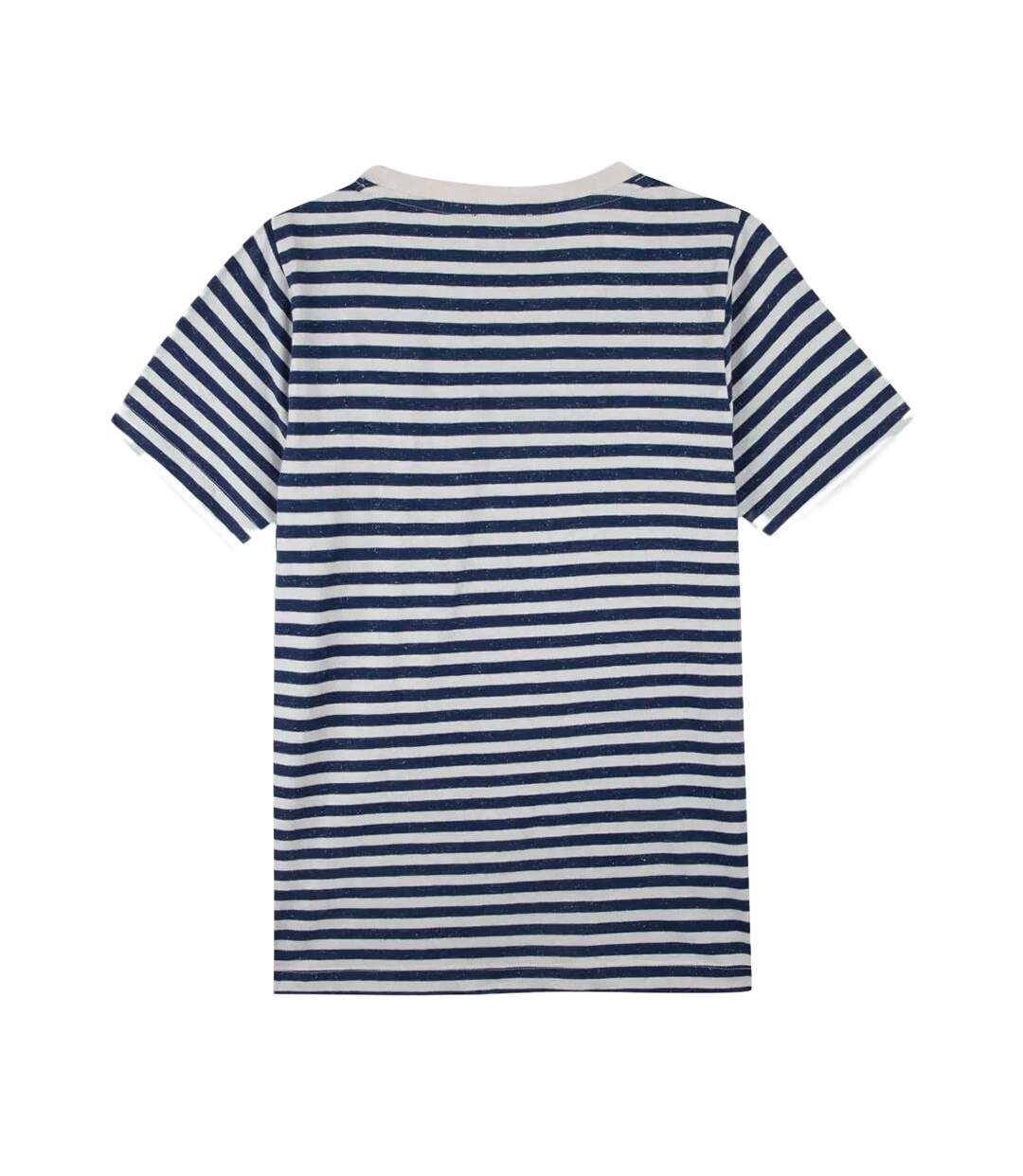 T-Shirt marine/blanc femme tbs encre-2