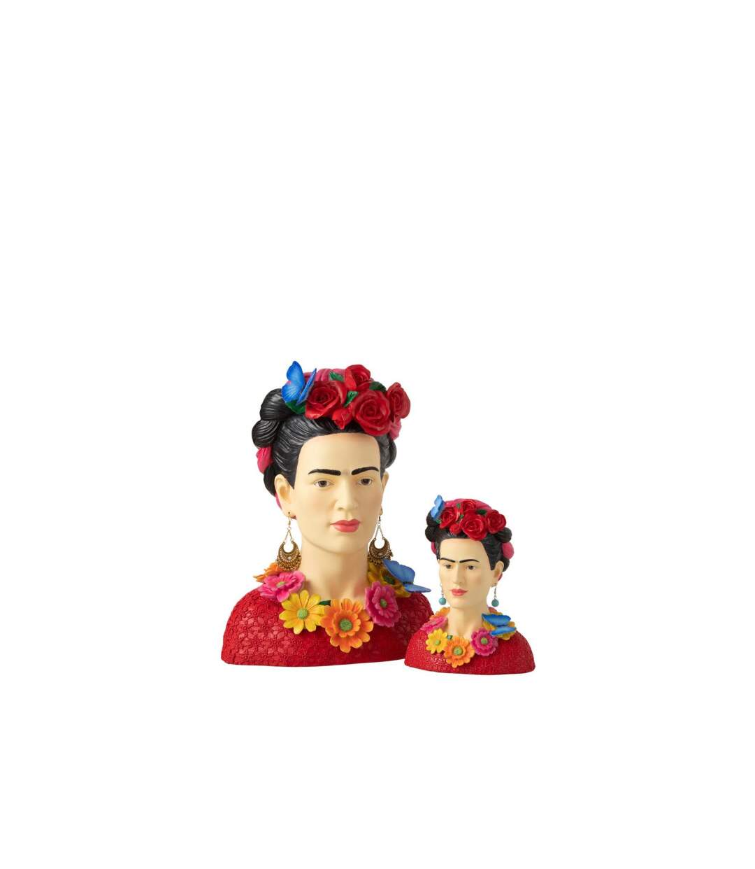 Statuette Déco Buste Frida Khalo 22cm Multicolore-4