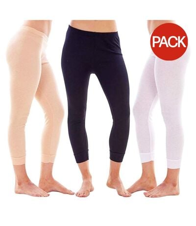 Leggings Thermiques Heatforce Femme Noir Blanc Crème Keanu