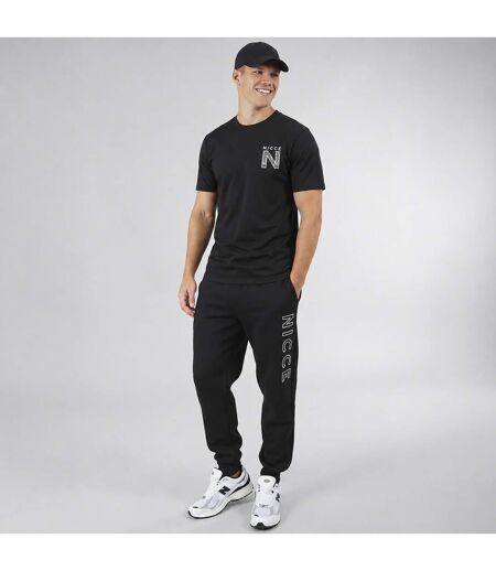 Mens VIBIN T-Shirt 100% Combed Cotton Large Logo Black Casual Tee