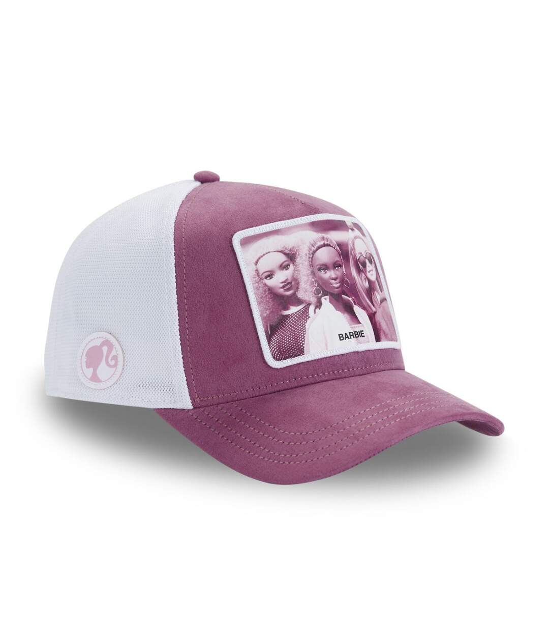 Casquette femme trucker en suedine finitions premium Barbie Capslab-3