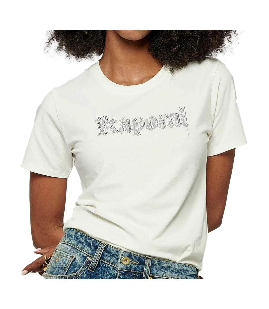 T-shirt Blanc/Argent Femme Kaporal Off White - L